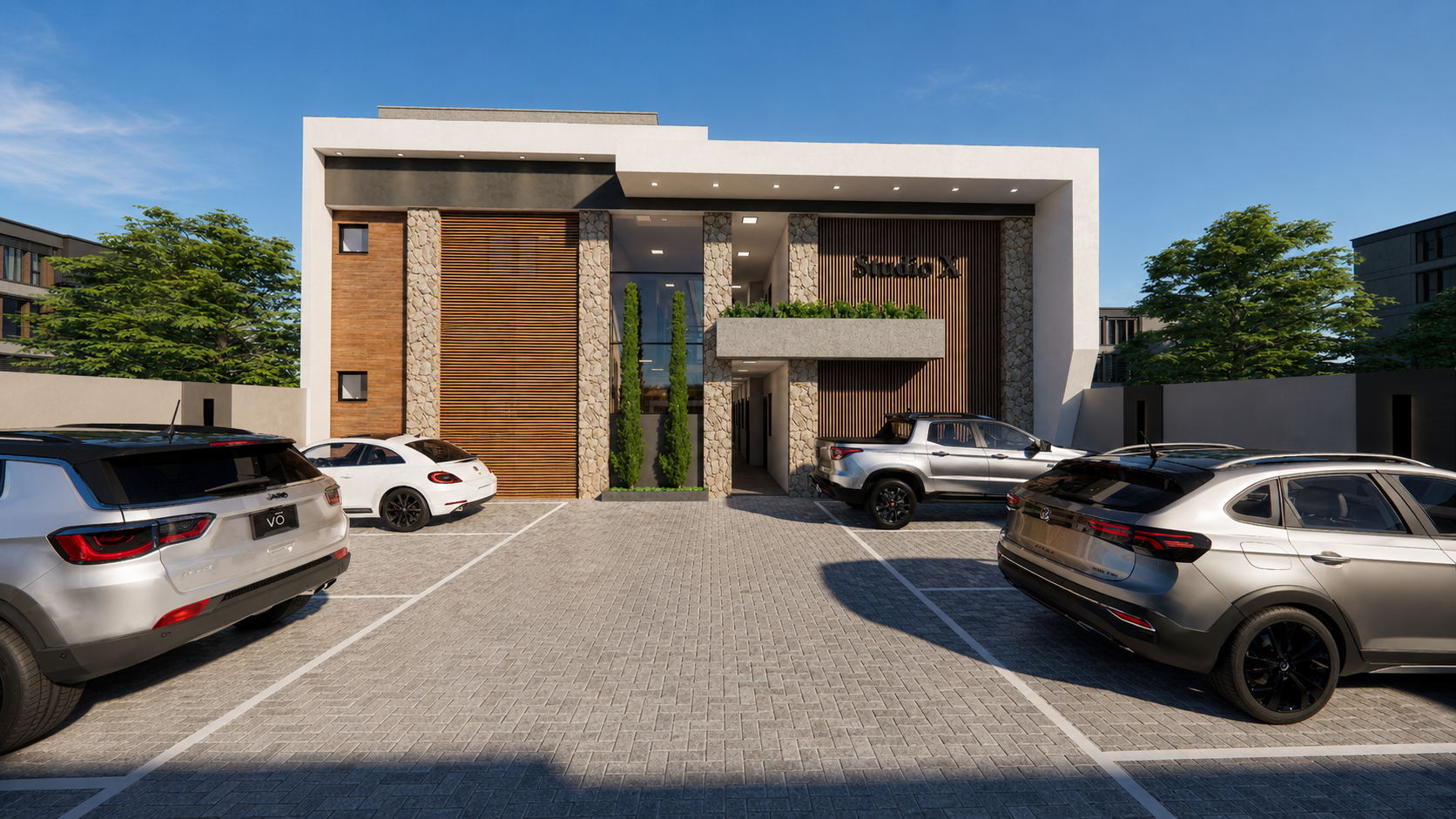 Fachada do Porthy Residencial, linha Studios X, em Foz do Iguaçu